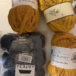 Yarn Bundle in Mustard and Navy blue